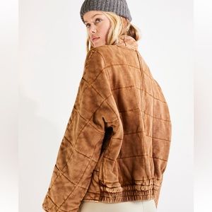 Free People dolman quilted knit jacket in Toasted coconut